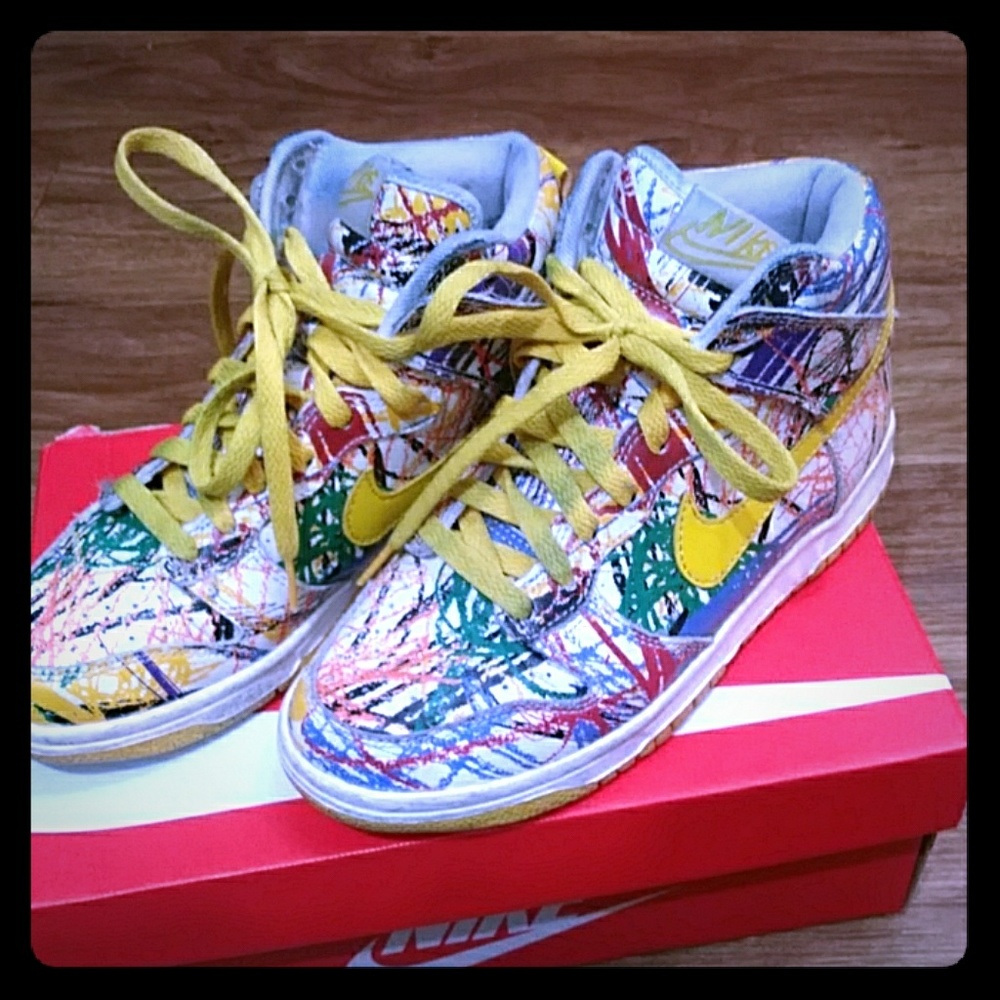 Nike💚 "crayon scribble" high top dunks